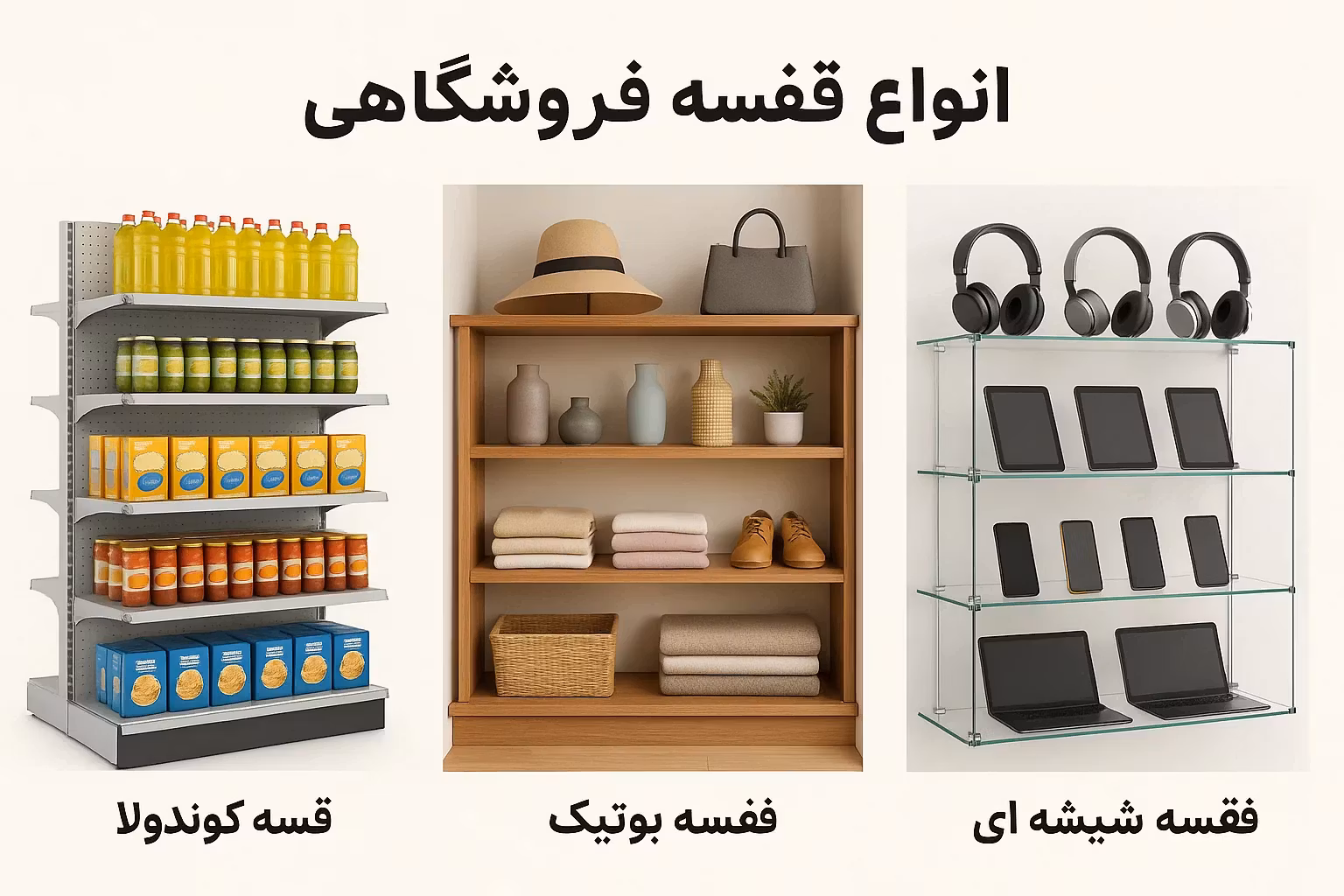 انواع قفسه بندی فروشگاهی